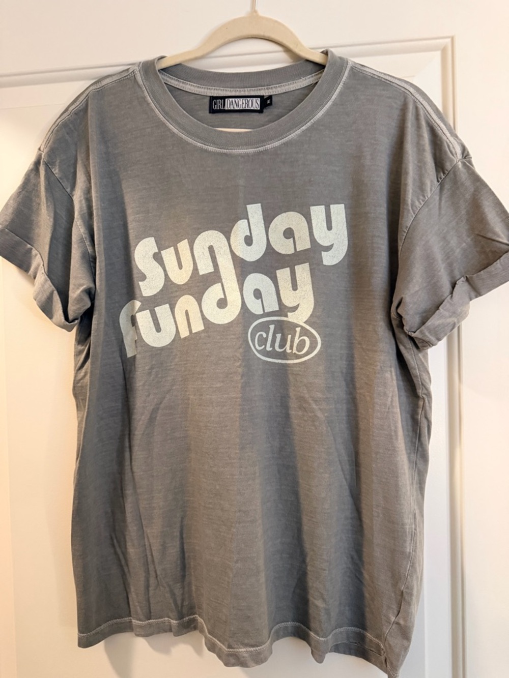 Girl Dangerous Sunday Funday Club Short Sleeve Tee - Gray